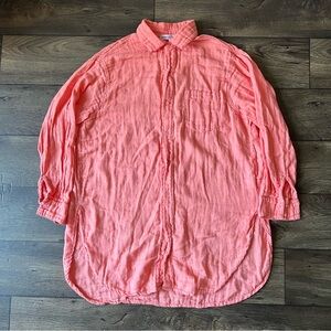 Free People x CP Shades Marella Double Cloth Buttondown Shirt Coral Size Small